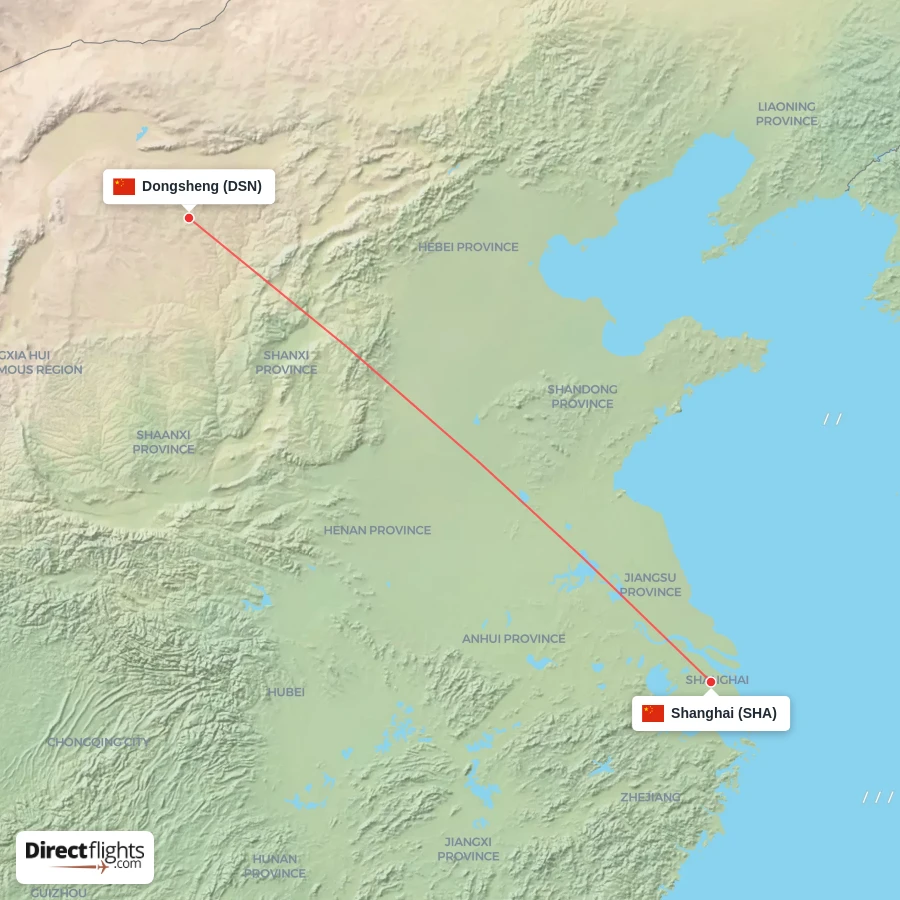 SHA - DSN route map