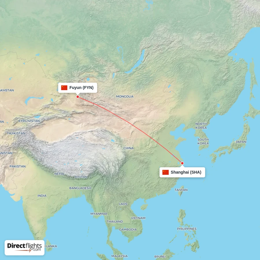 SHA - FYN route map