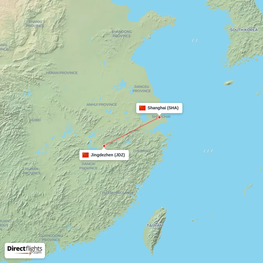 SHA - JDZ route map