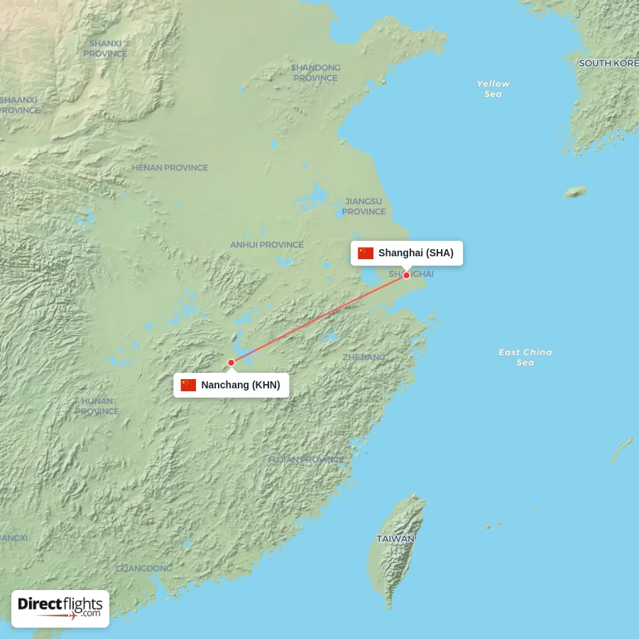 SHA - KHN route map