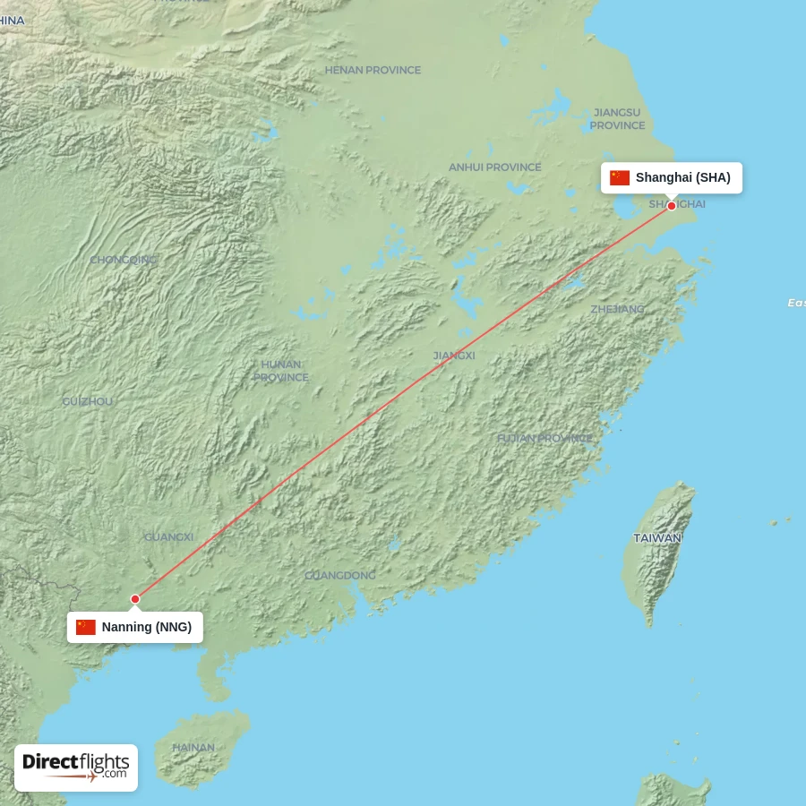 SHA - NNG route map