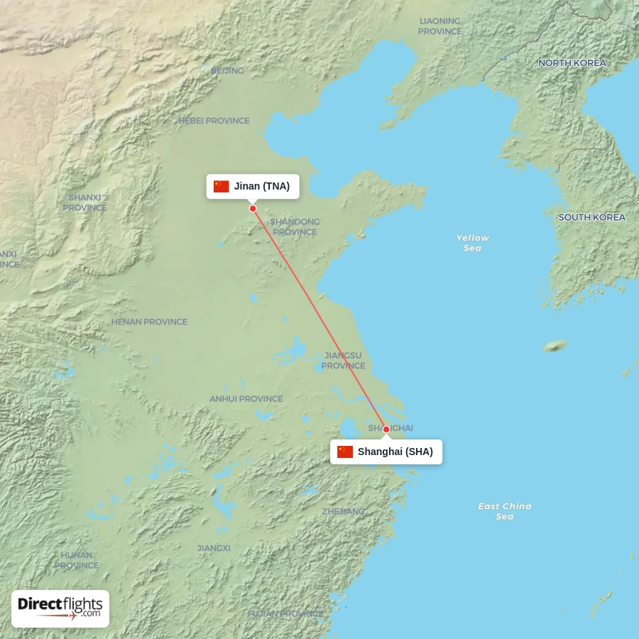 SHA - TNA route map