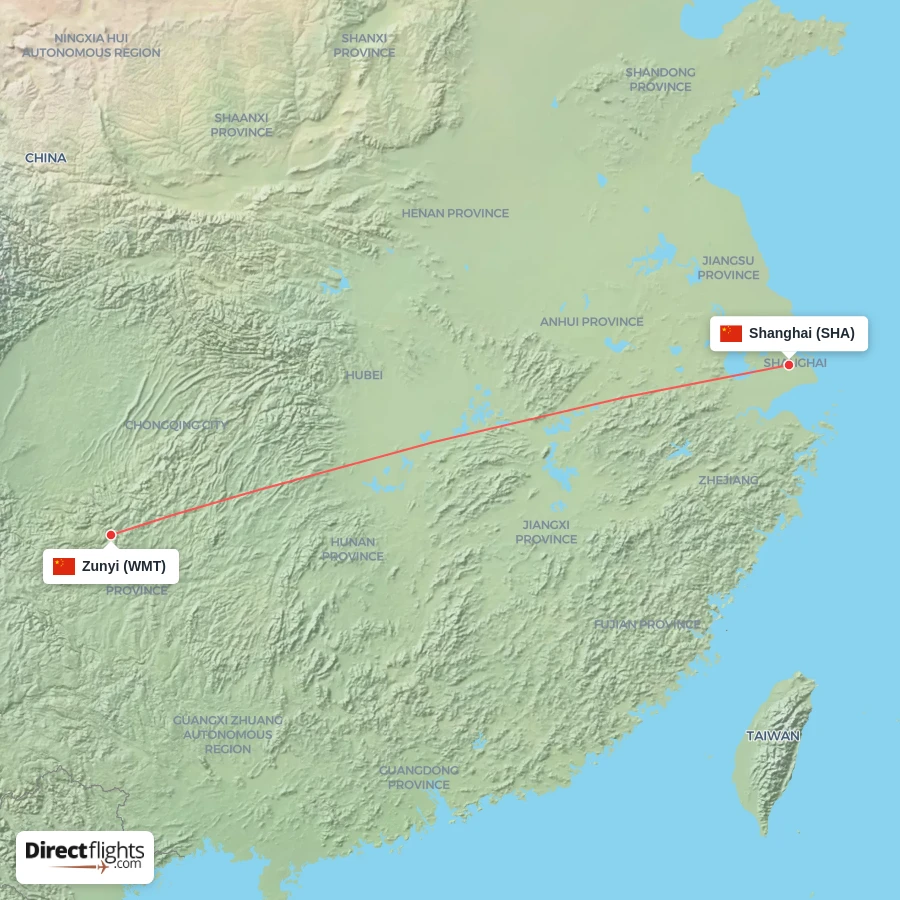 SHA - WMT route map