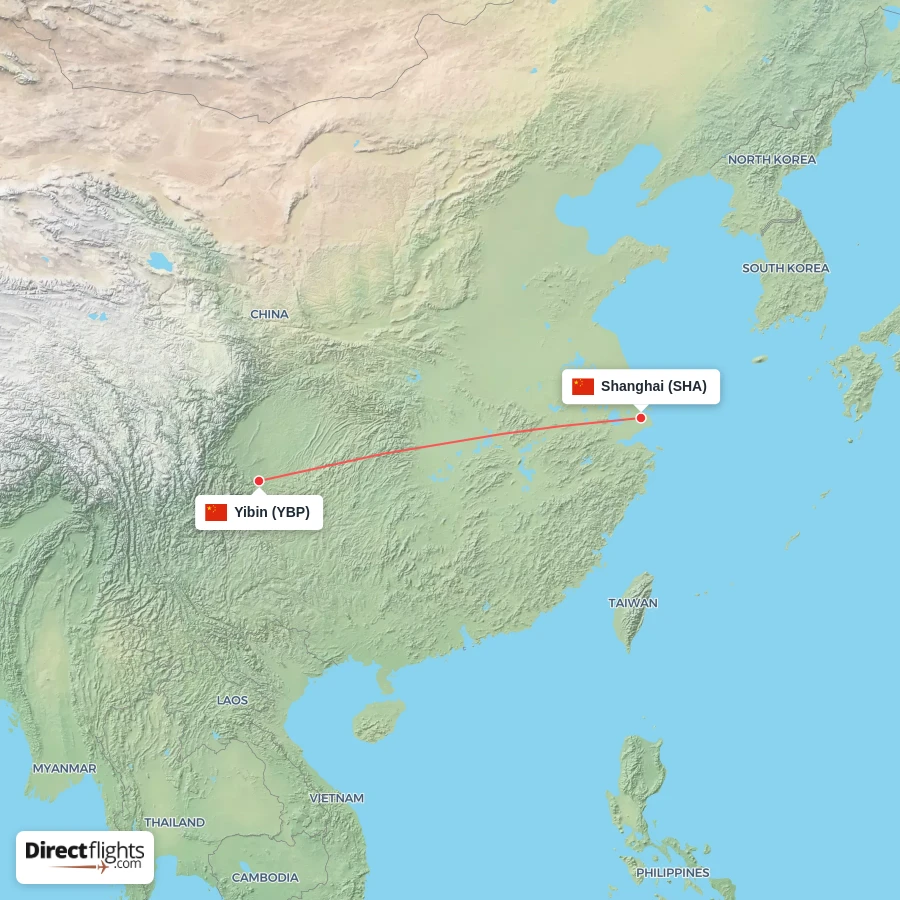 SHA - YBP route map