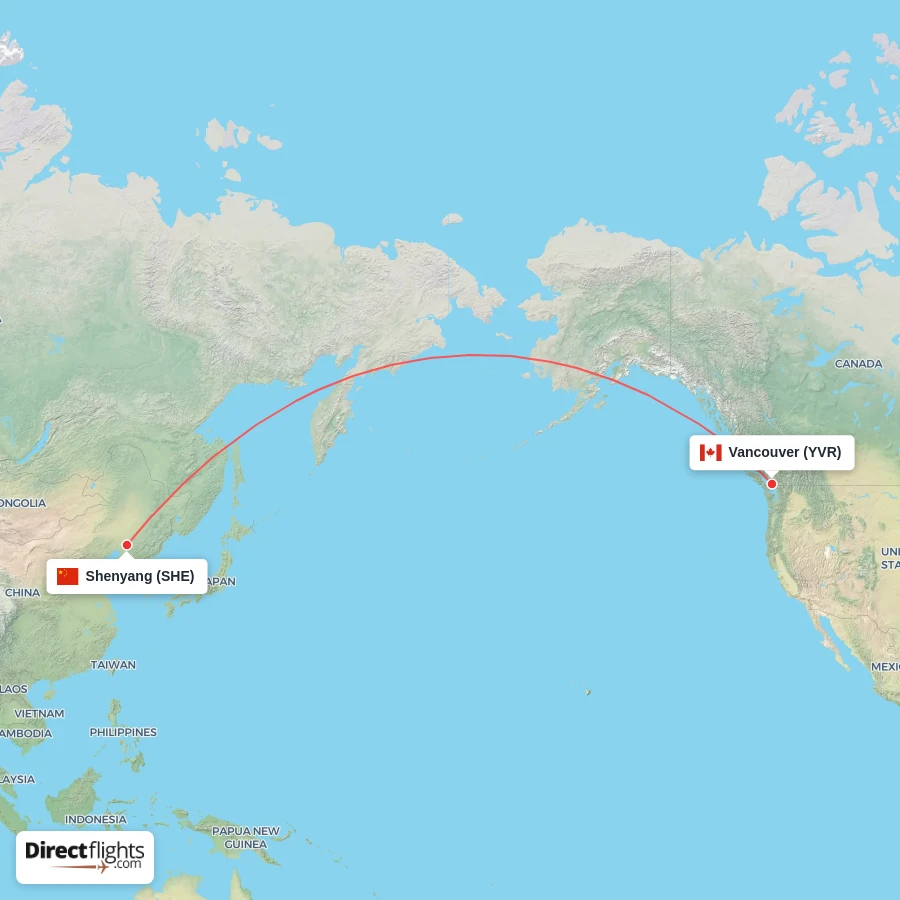 SHE - YVR route map
