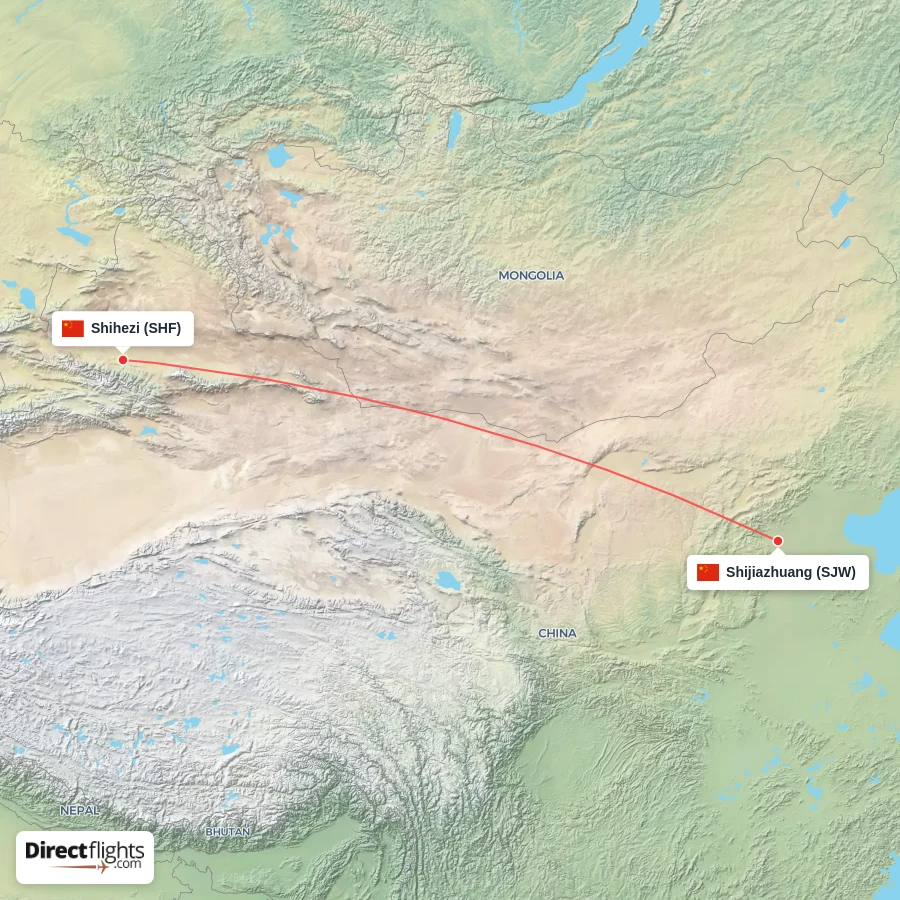 SHF - SJW route map