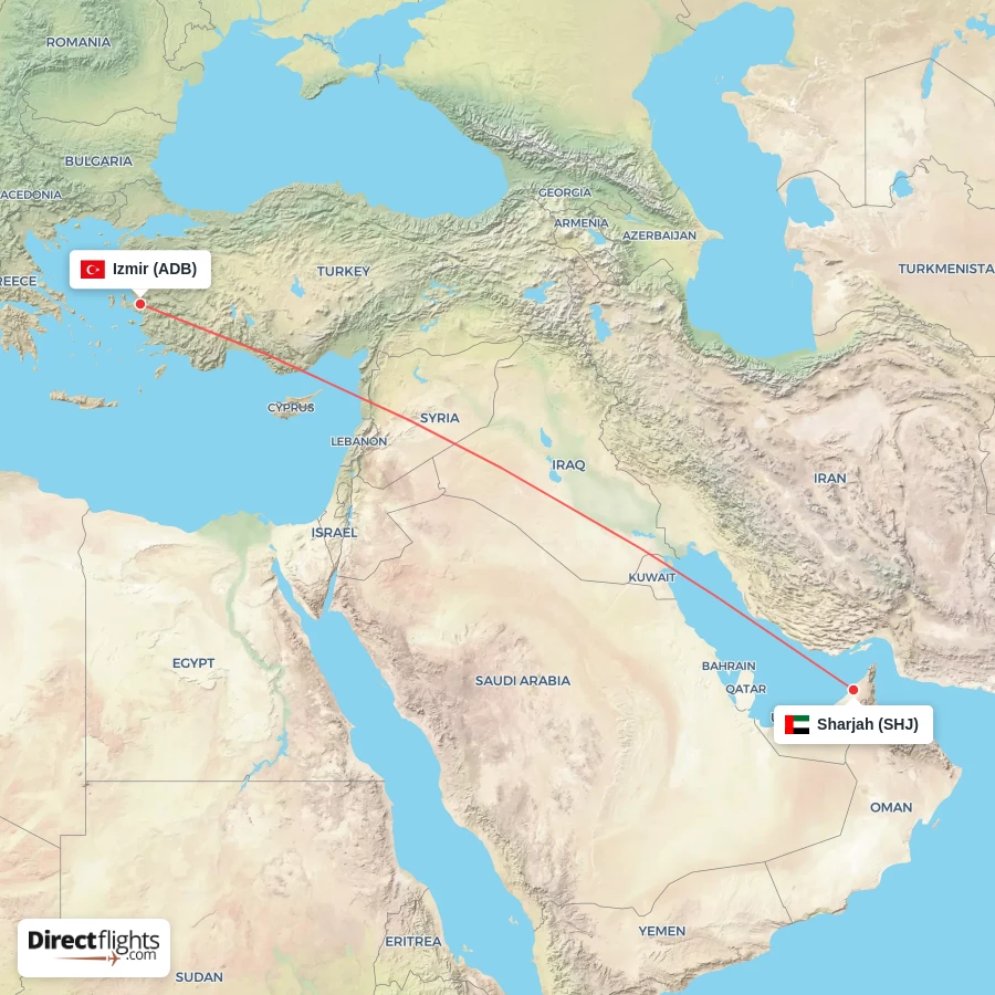 SHJ - ADB route map