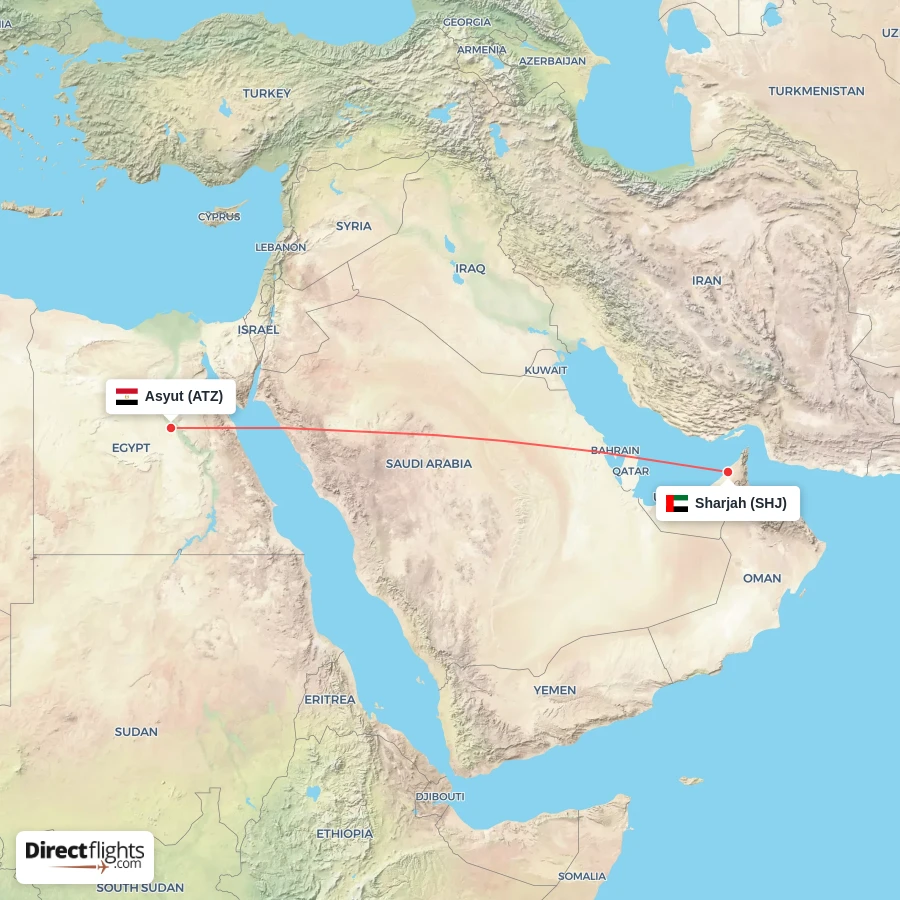 SHJ - ATZ route map