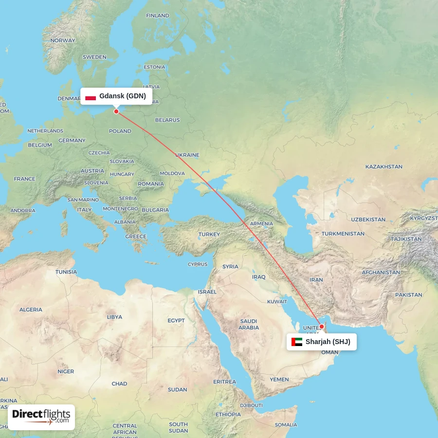 SHJ - GDN route map