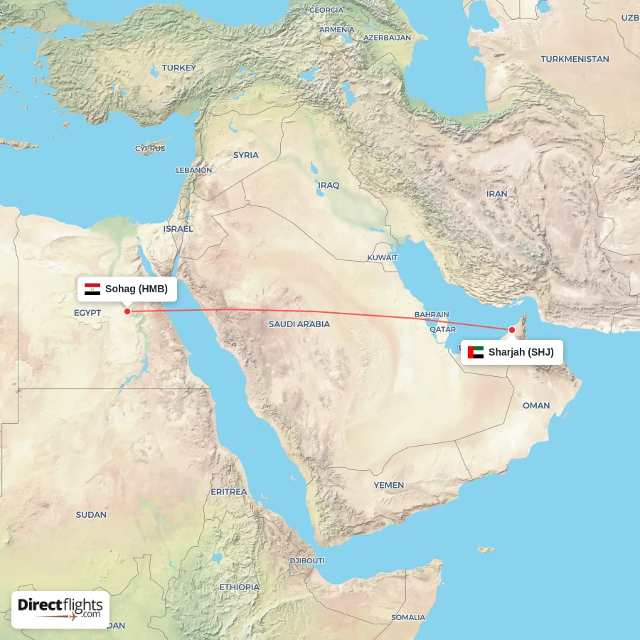 SHJ - HMB route map