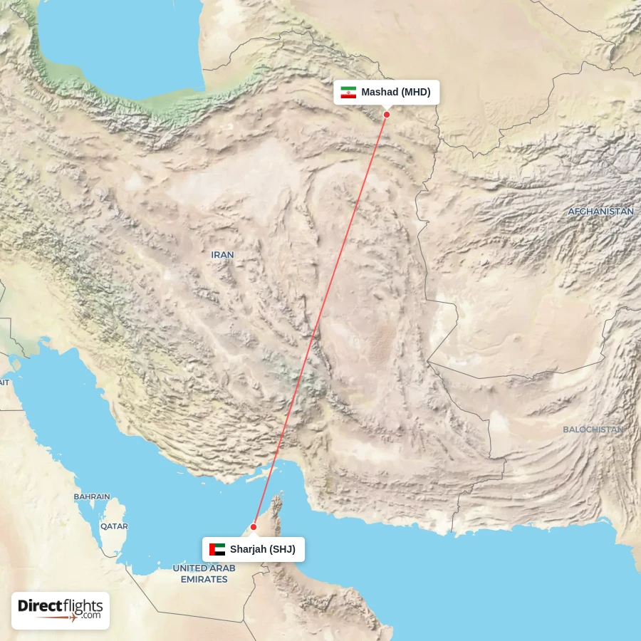 SHJ - MHD route map