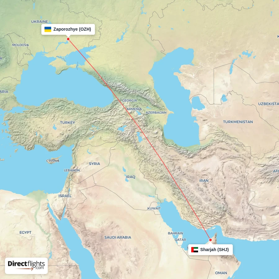 SHJ - OZH route map