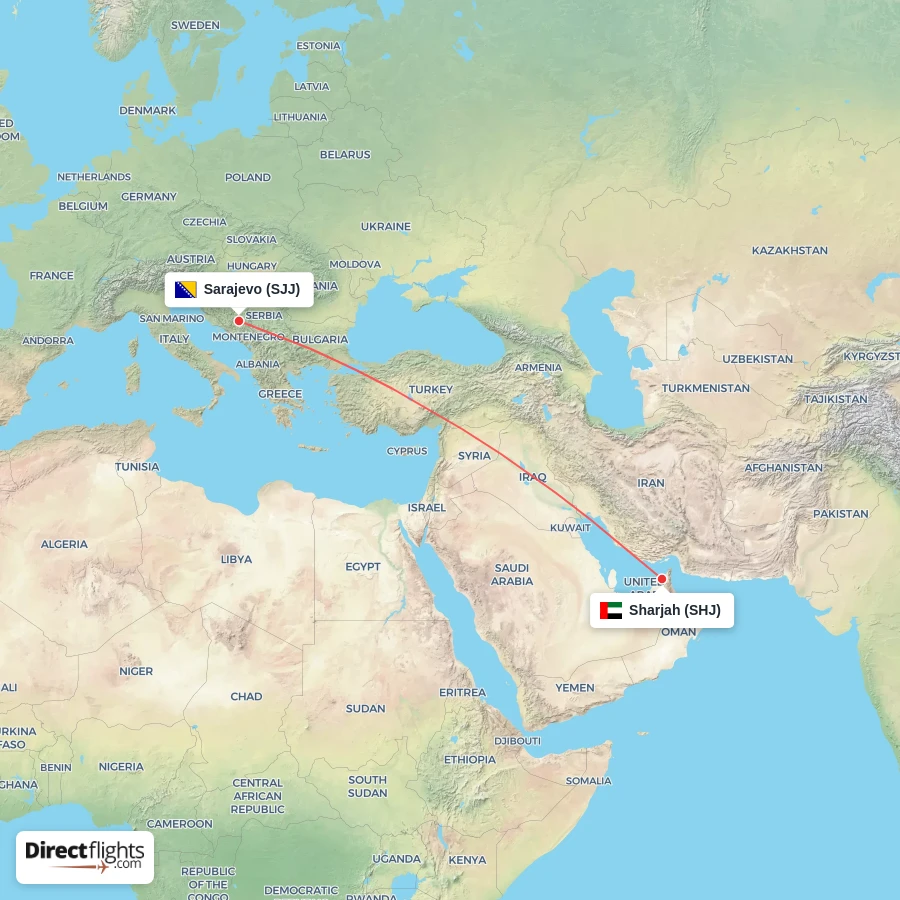 SHJ - SJJ route map