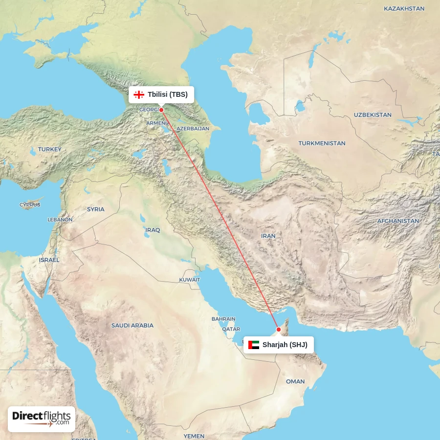 SHJ - TBS route map