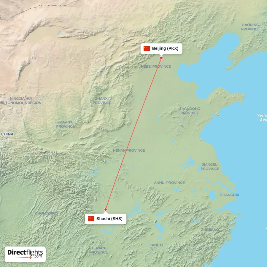 SHS - PKX route map