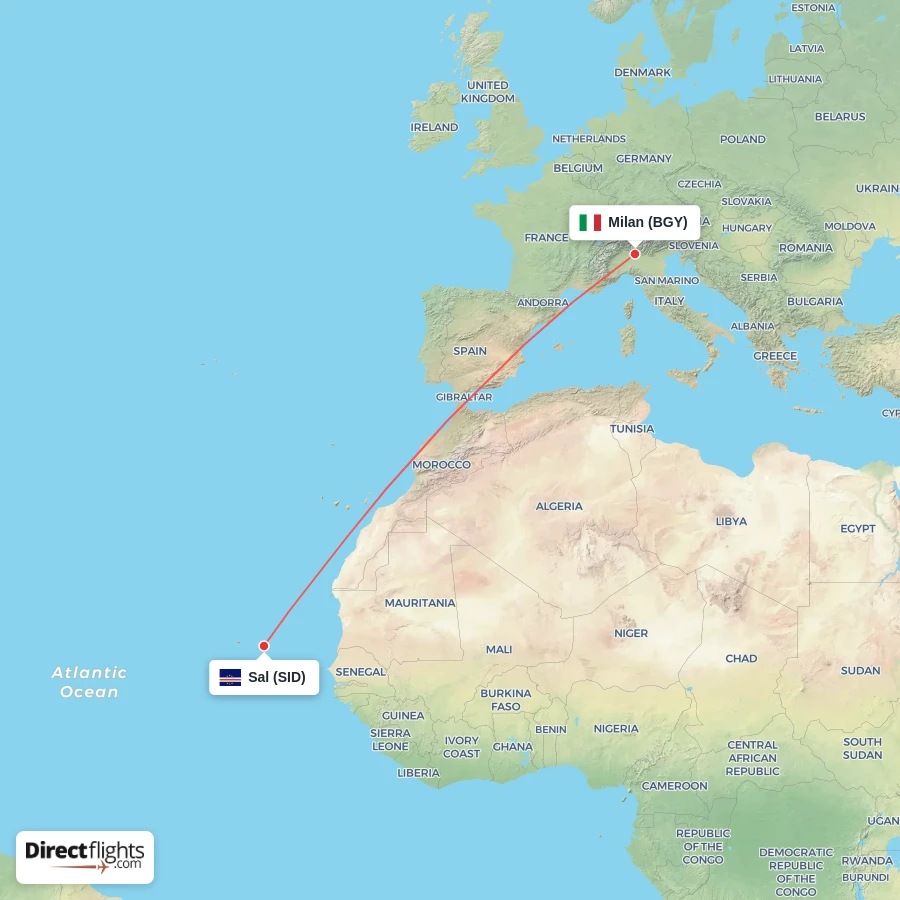SID - BGY route map