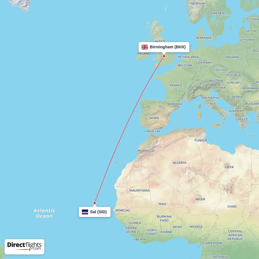 SID - BHX route map
