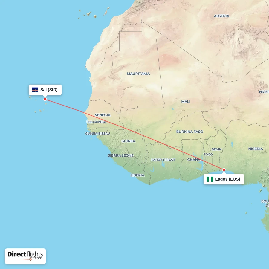 SID - LOS route map