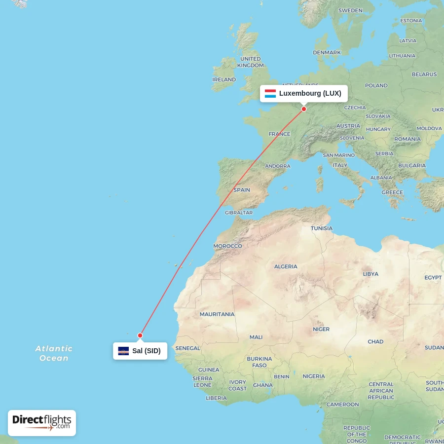 SID - LUX route map
