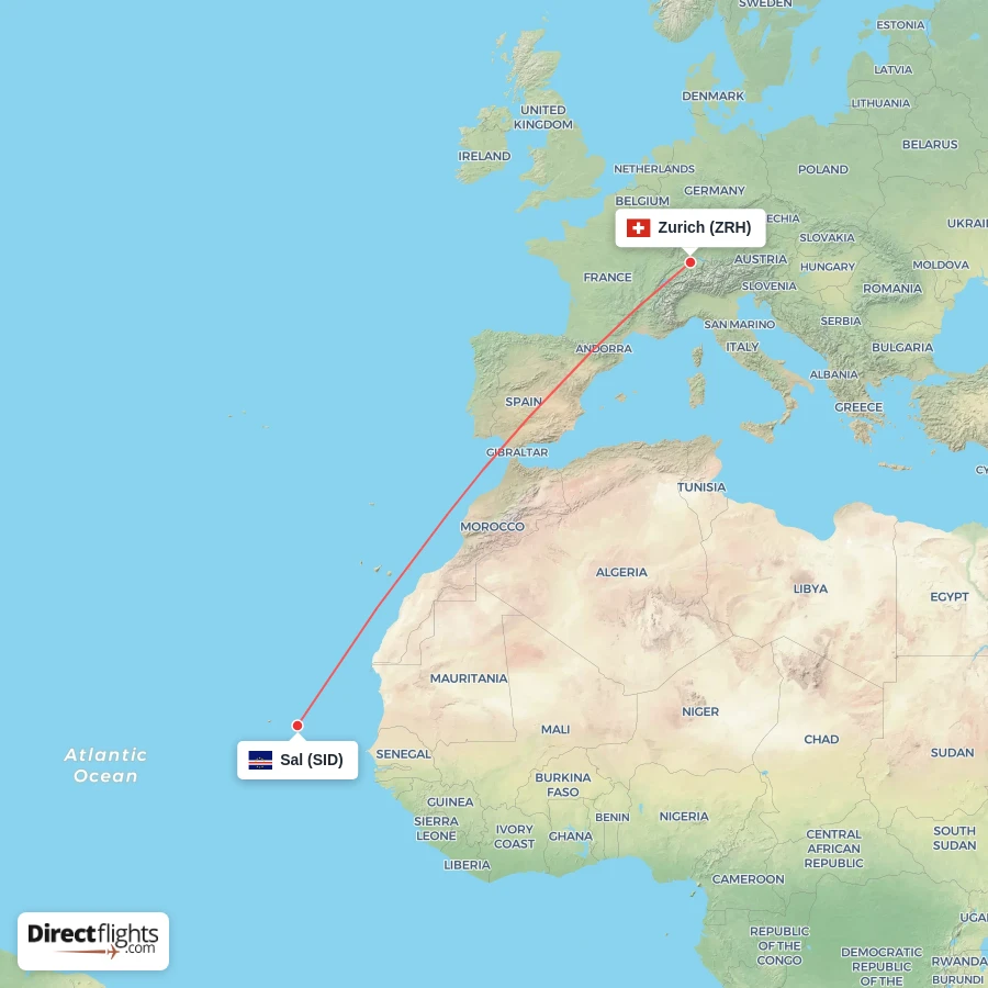 SID - ZRH route map
