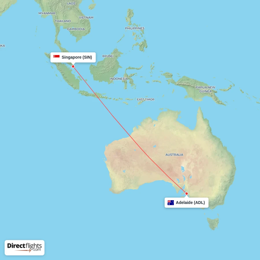 SIN - ADL route map