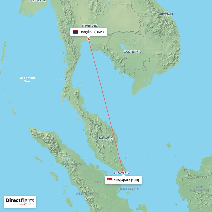 SIN - BKK route map