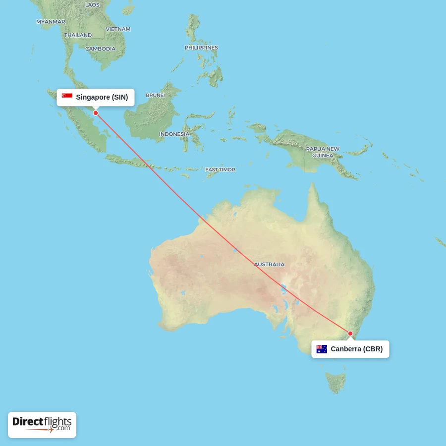 SIN - CBR route map