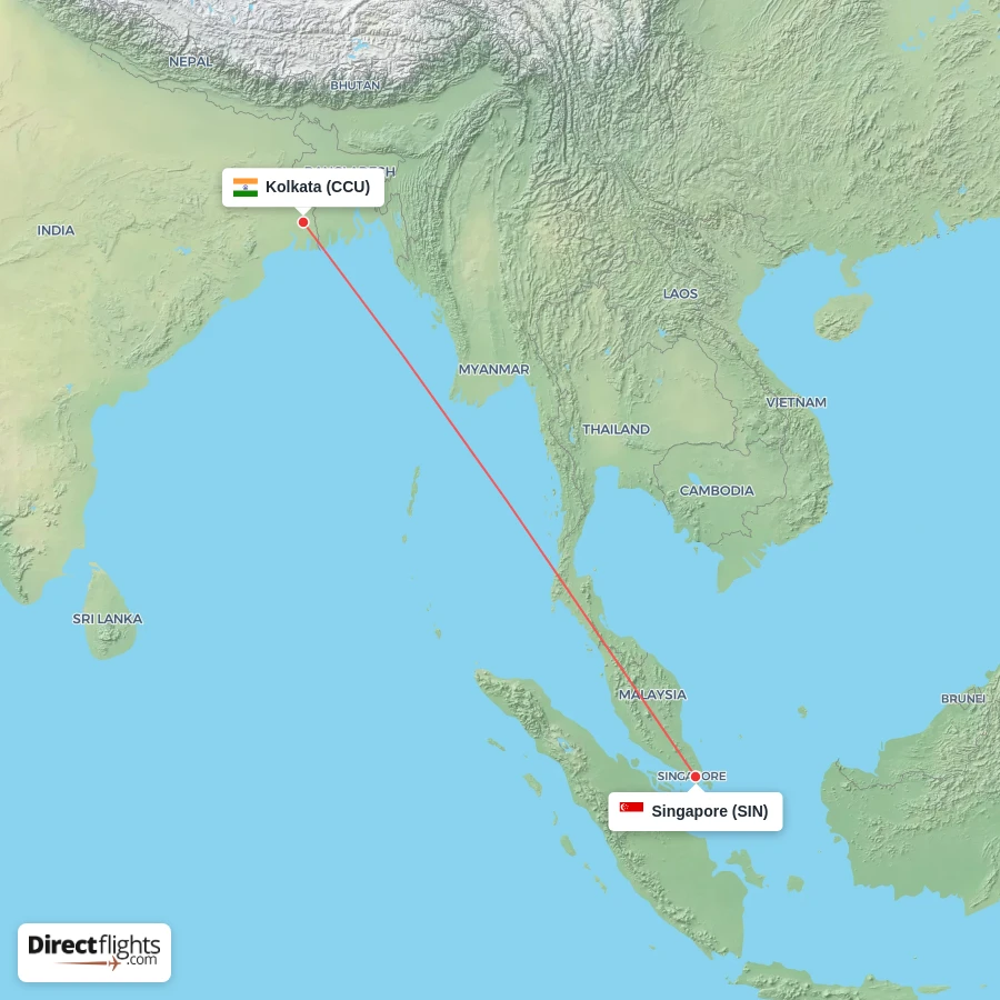 SIN - CCU route map