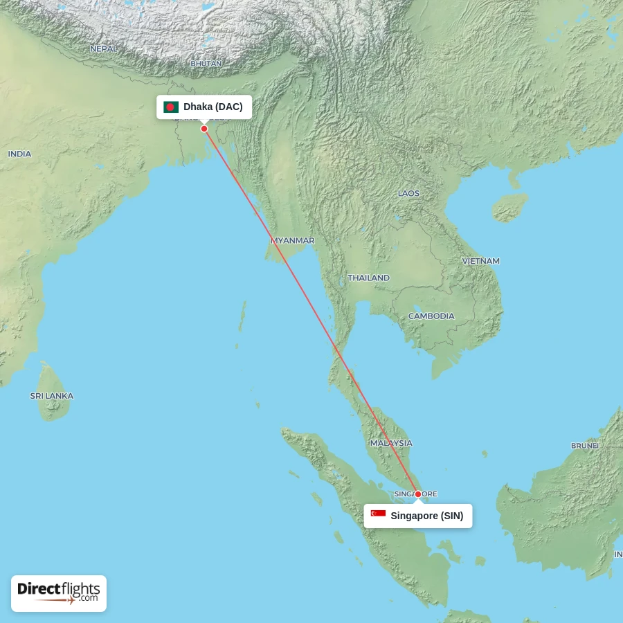 SIN - DAC route map