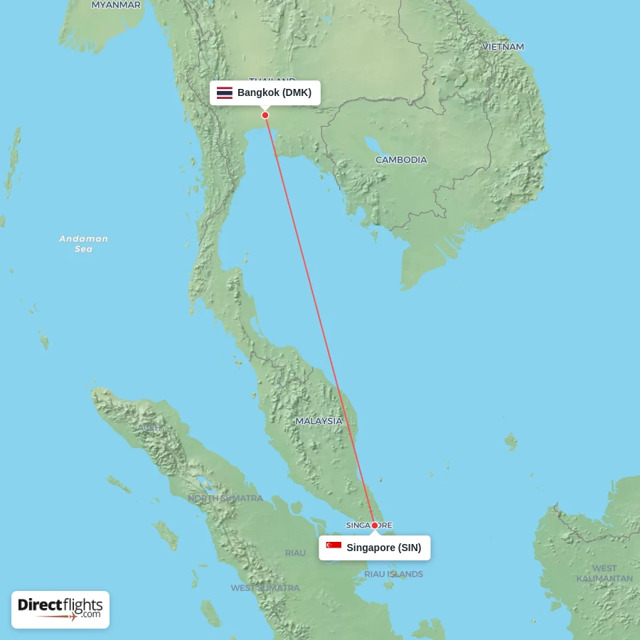 SIN - DMK route map
