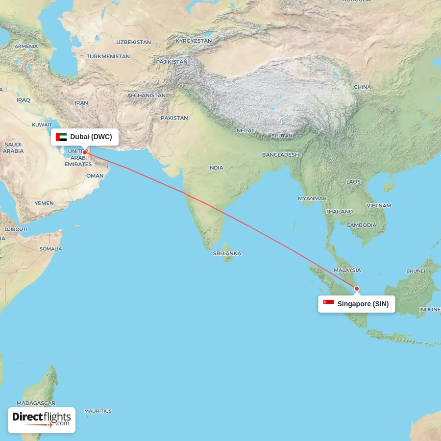 SIN - DWC route map