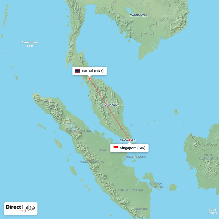SIN - HDY route map