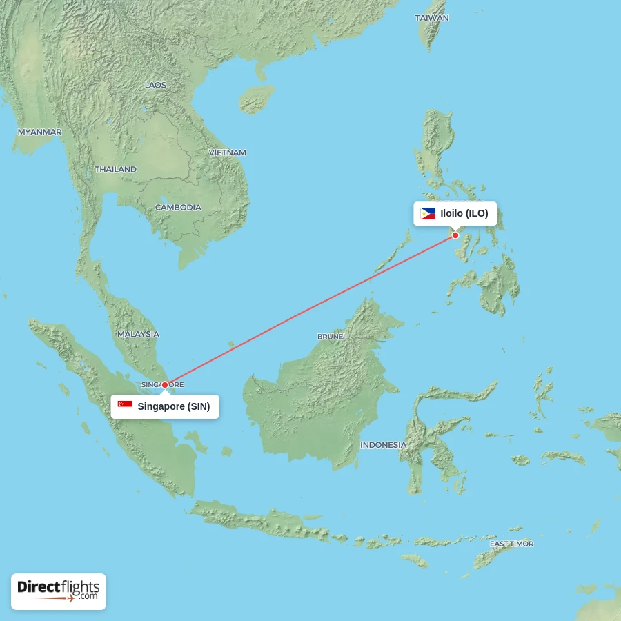 SIN - ILO route map