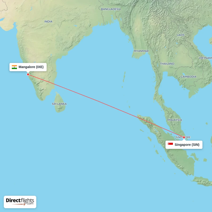 SIN - IXE route map