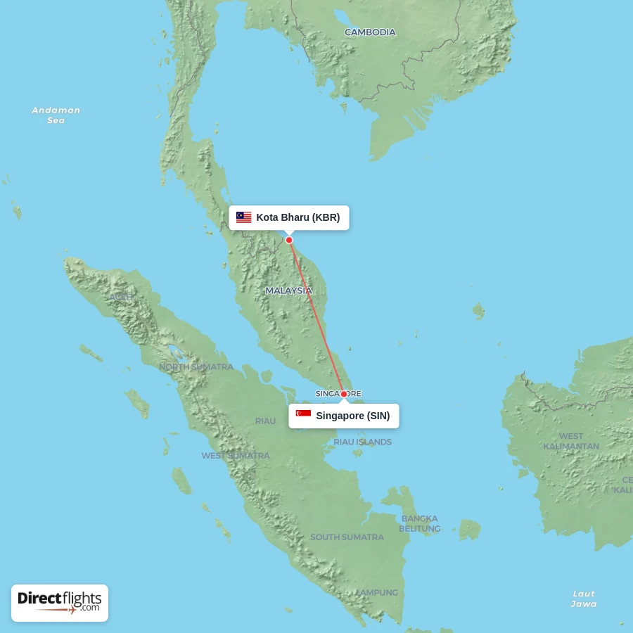 SIN - KBR route map
