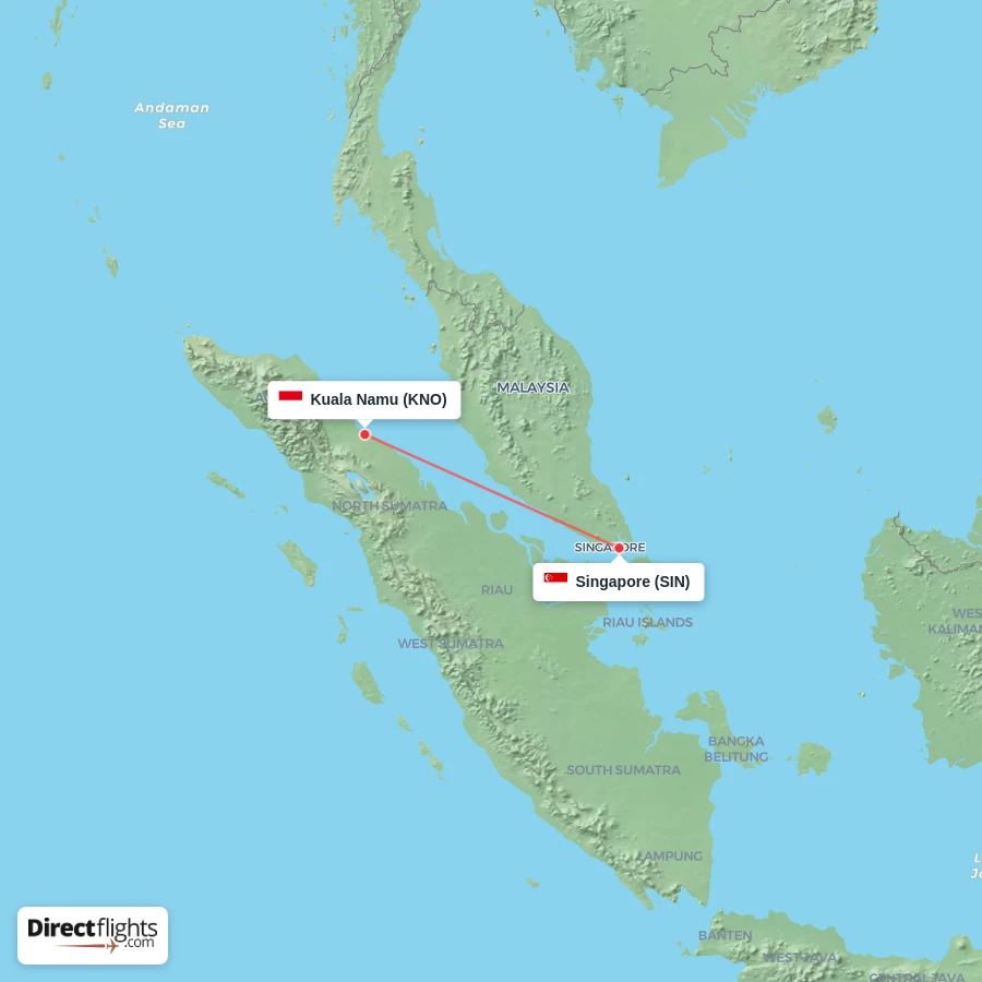 SIN - KNO route map