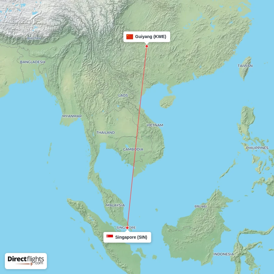 SIN - KWE route map