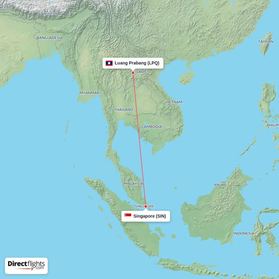 SIN - LPQ route map