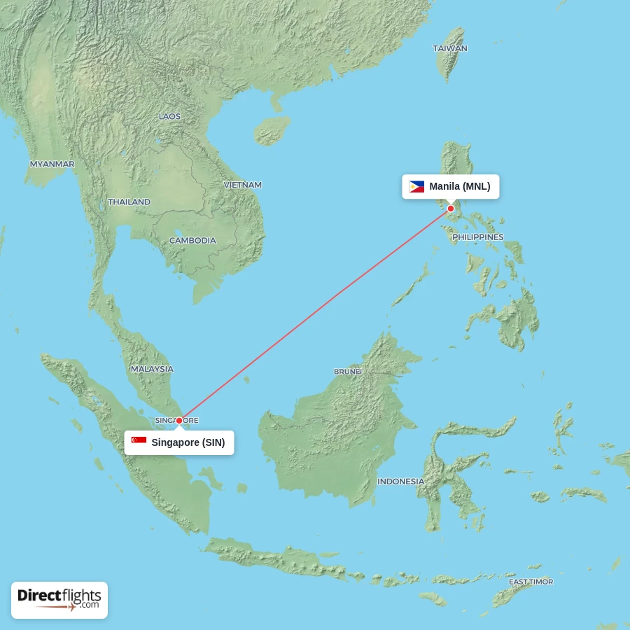 SIN - MNL route map