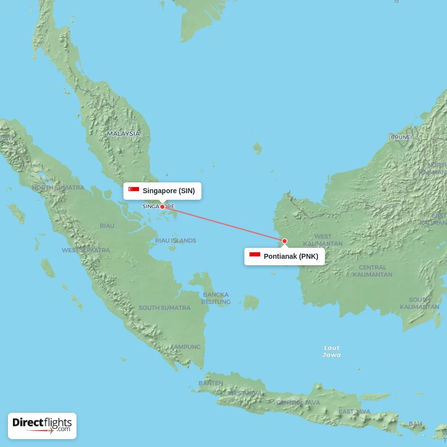 SIN - PNK route map