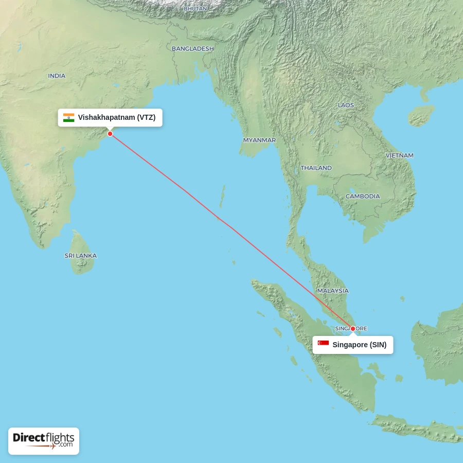 SIN - VTZ route map