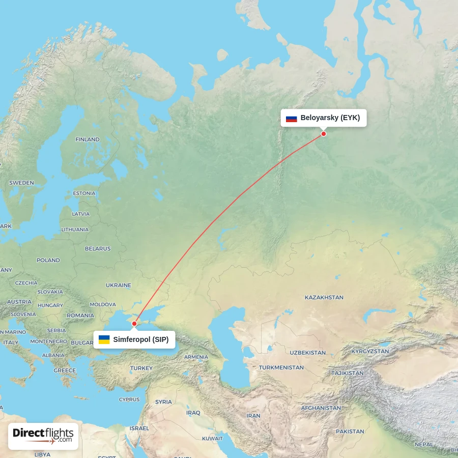 SIP - EYK route map