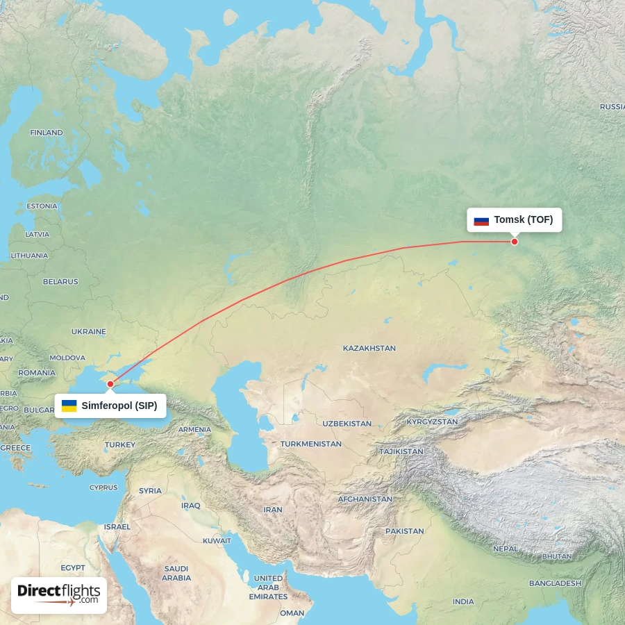 SIP - TOF route map