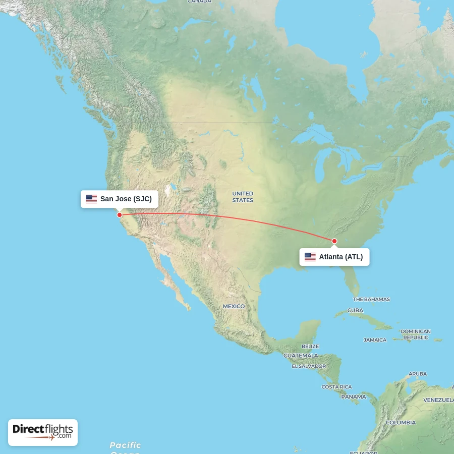 SJC - ATL route map