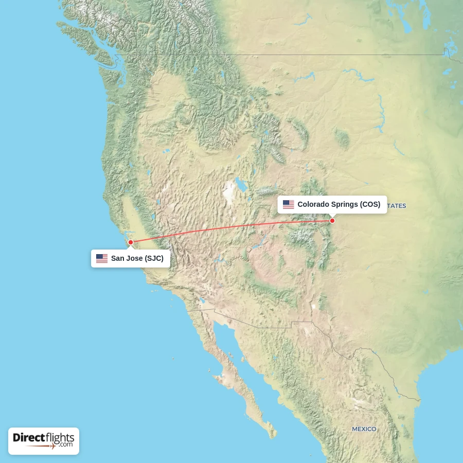 SJC - COS route map