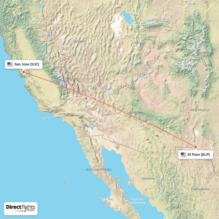 SJC - ELP route map
