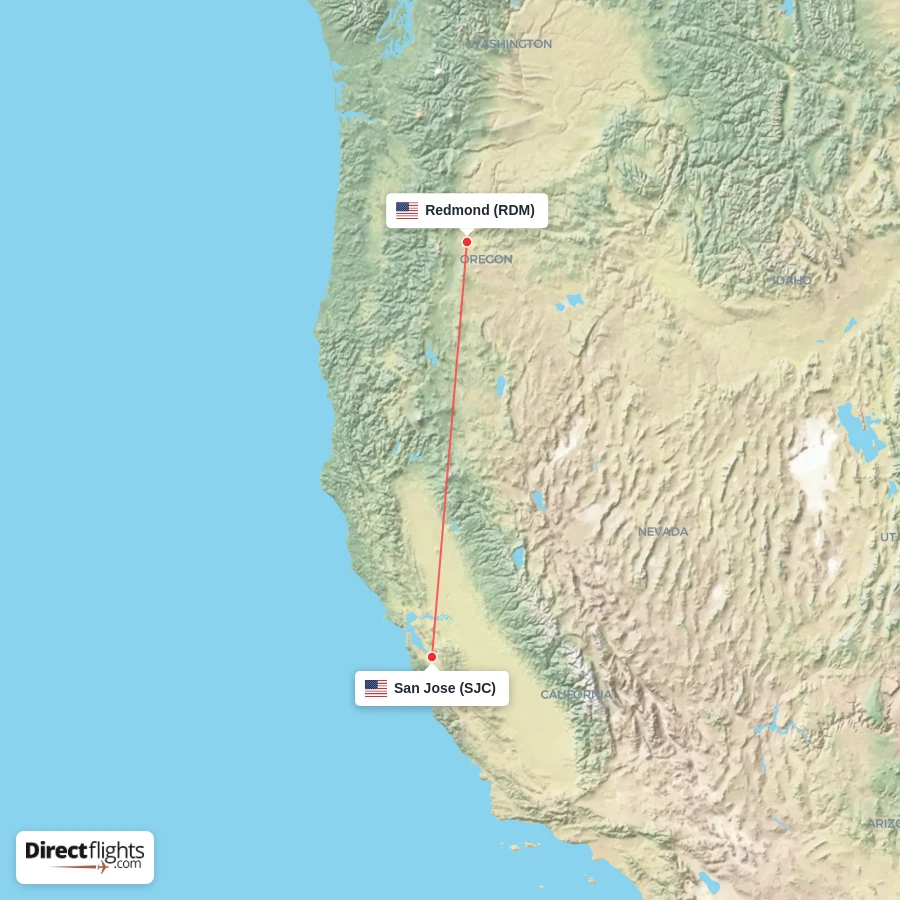 SJC - RDM route map