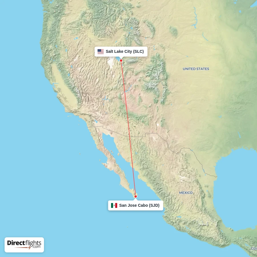 SJD - SLC route map