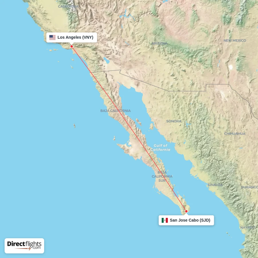 SJD - VNY route map