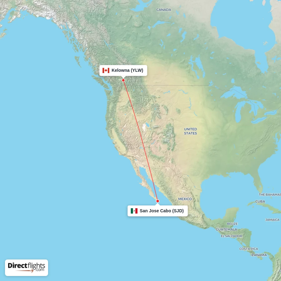 SJD - YLW route map